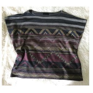 baggy print sweater